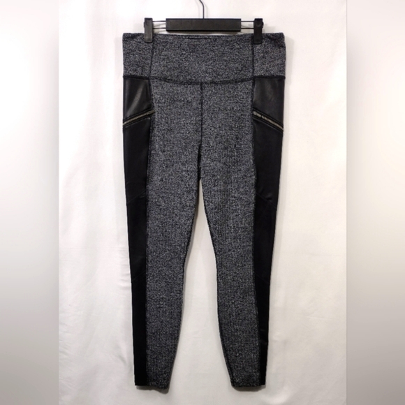 Athleta Herringbone Luxe Metro Drifter Leggings Womens L Gray Black Athletic - Picture 2 of 10